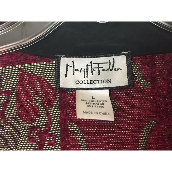 (JL) Y2K Mary McFadden Collection Womens Jacket Size L Tapestry Zip Up Fairycore - Picture 6 of 7